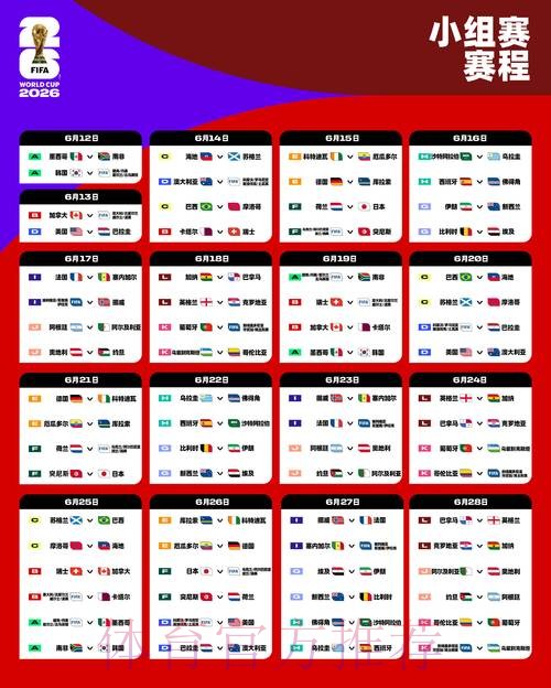 2026世界杯赛程最新比赛时间表怎么查